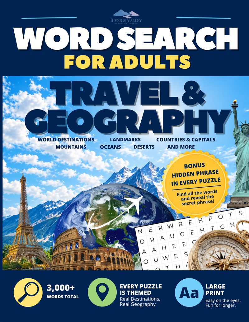 Cover of Word Search for Adults: Travel & Geography