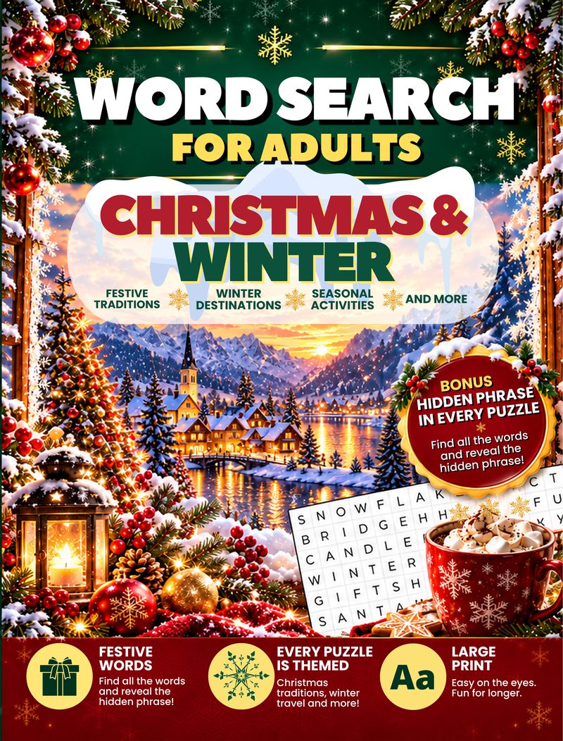 Cover of Word Search for Adults: Christmas & Winter